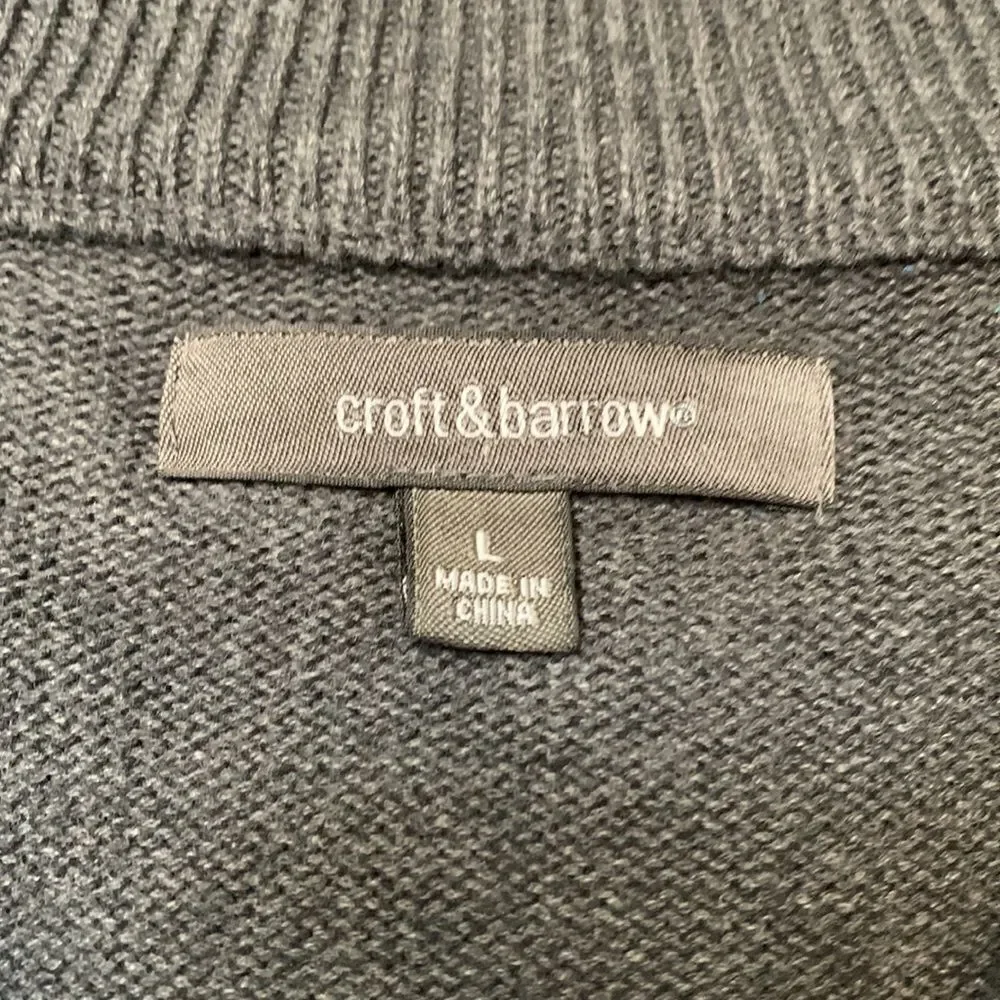 🟢3 for $20—CROFT & Barrow cotton quarter zip mock neck long sleeve sweater